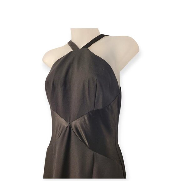 Rampage 90s **Black Satin Hi-Neck Dress** Grunge Y2K Style Size 3 - Picture 4 of 13